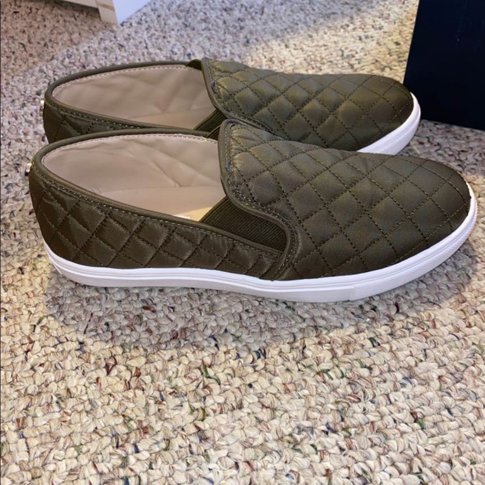 Steven Madden Army Green Slip ons